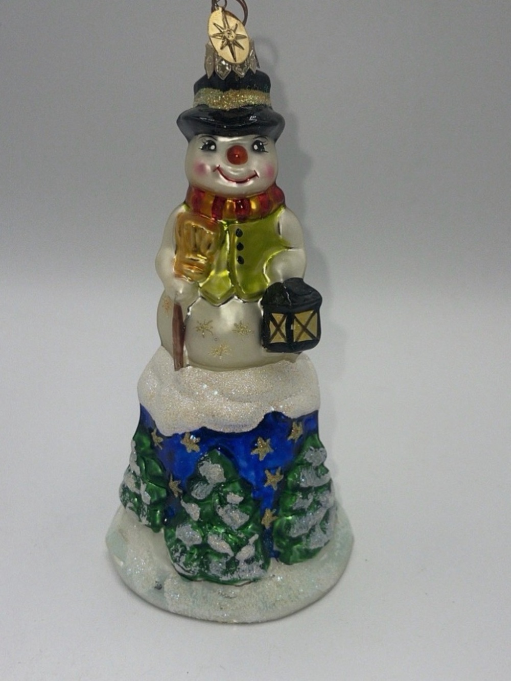 Vintage Christopher Radko Snow Bell Snowman Christmas Ornament